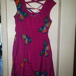 purple butterfly dress with pockets